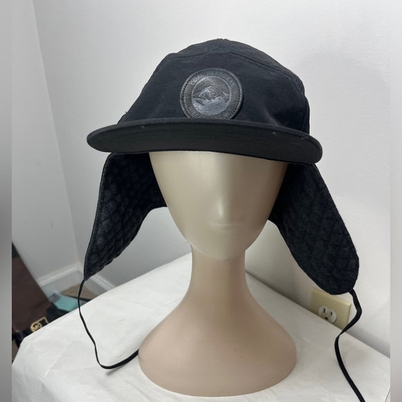 COAL HEADWEAR 5 PANEL EARFLAP TRACKER CAP Wool Blend Black - Picture 11 of 13